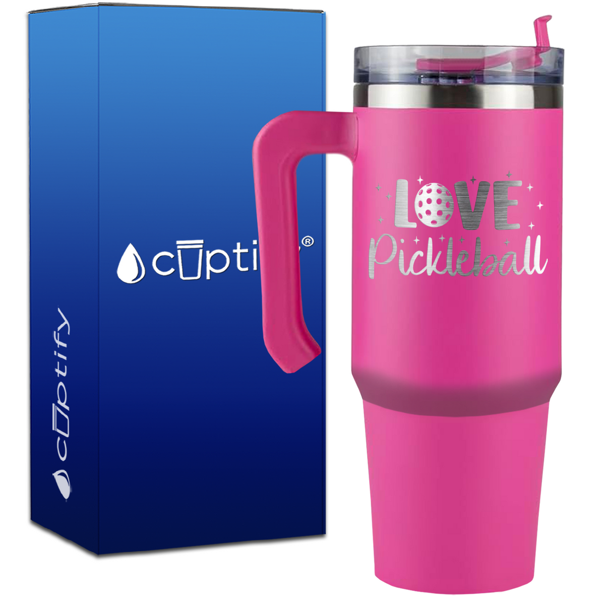 Pickleball Love on 30oz Pickleball Travel Mug