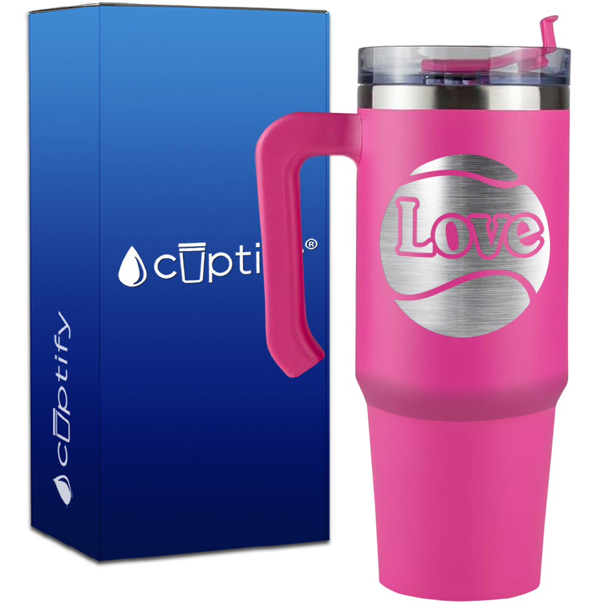 Tennis Ball Love on 30oz Tennis Travel Mug