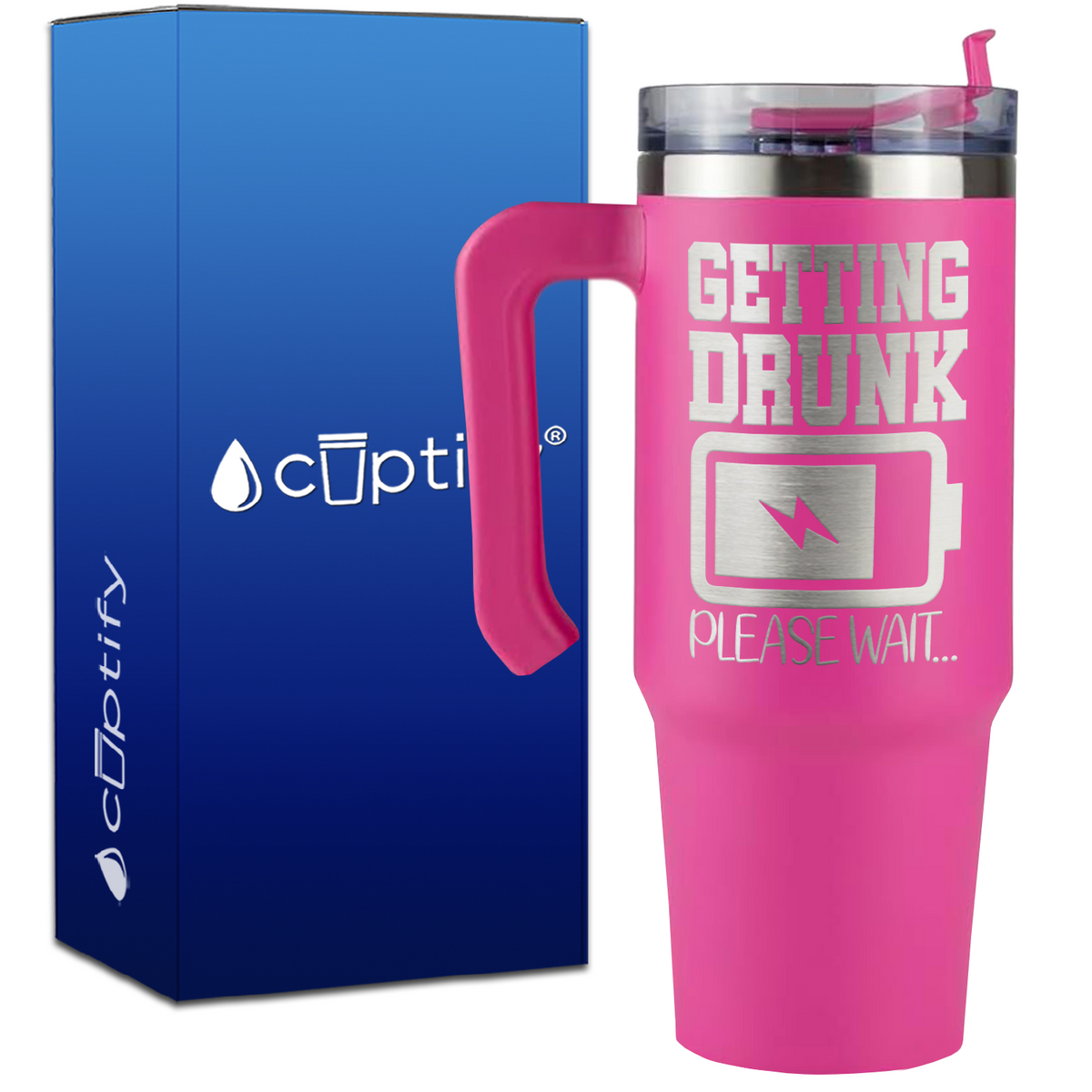Getting Drunk Please Wait on 30oz Drinking Travel Mug