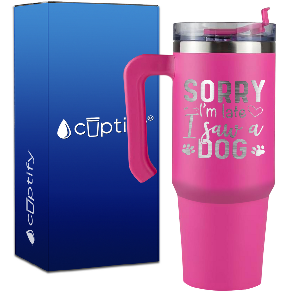 Sorry I'm Late I saw a Dog on 30oz Travel Mug