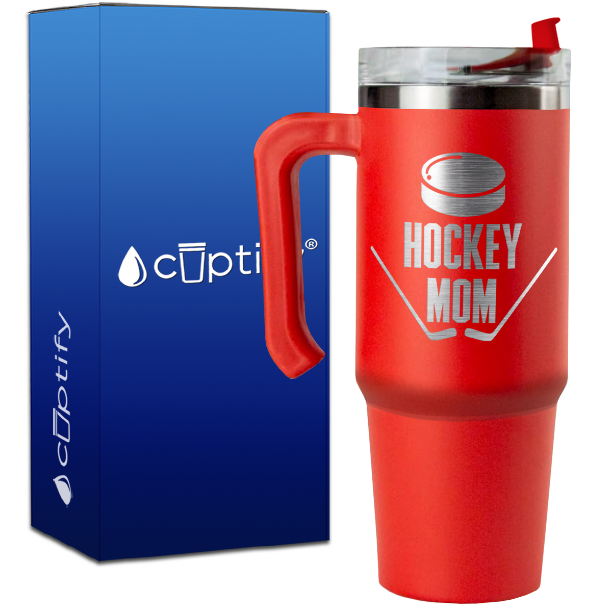 Hockey Mom on 30oz Hockey Travel Mug