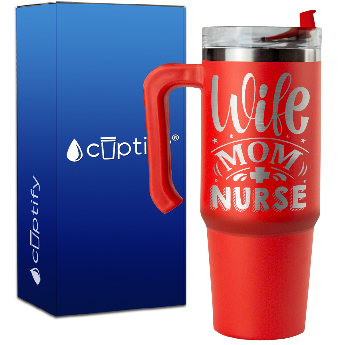 Wife Mom Nurse on 30oz Nurse Travel Mug
