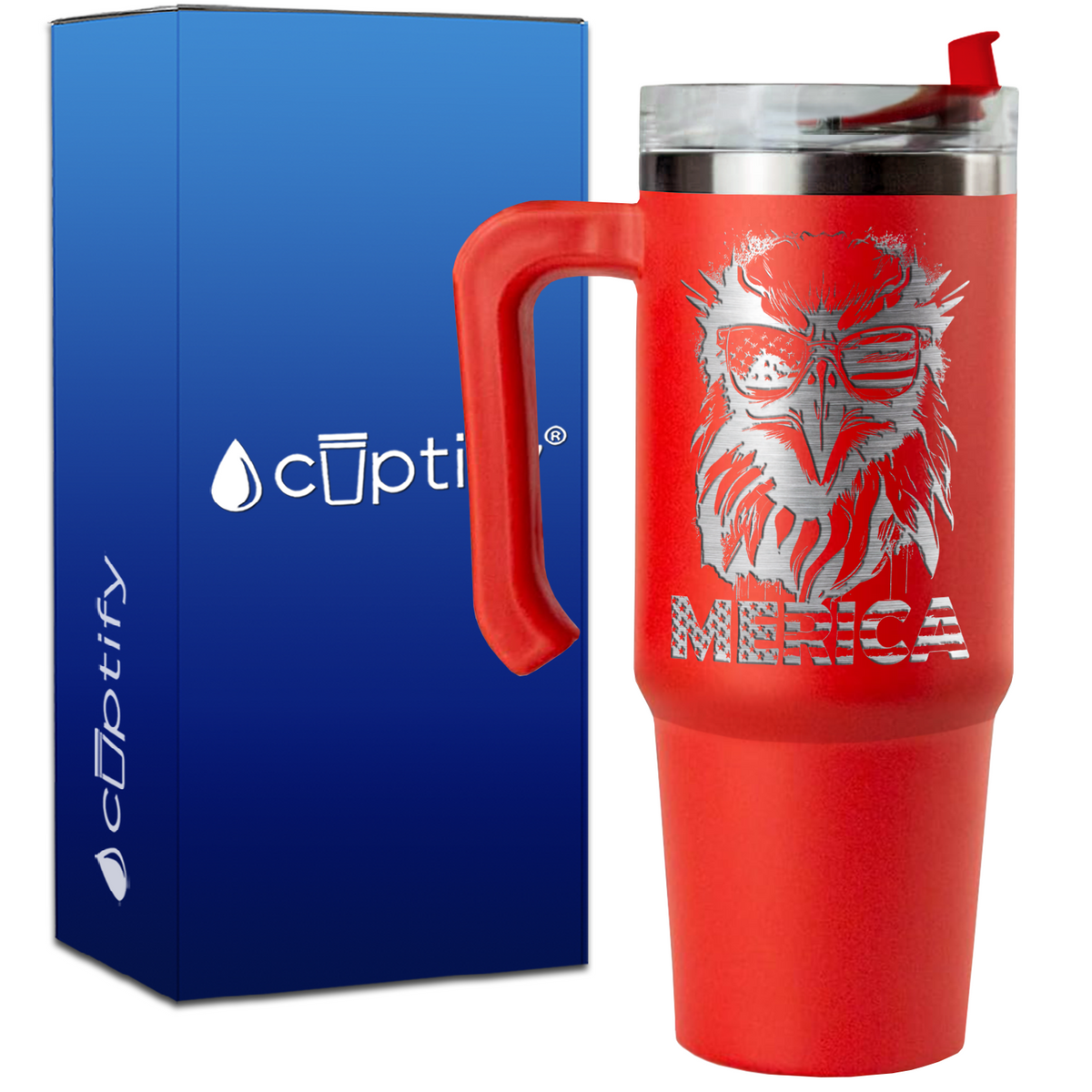 Merica Eagle on 30oz 4th of July Travel Mug