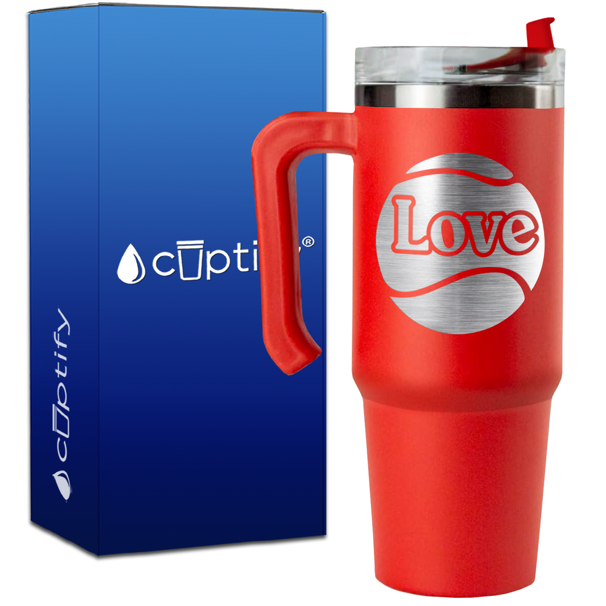 Tennis Ball Love on 30oz Tennis Travel Mug