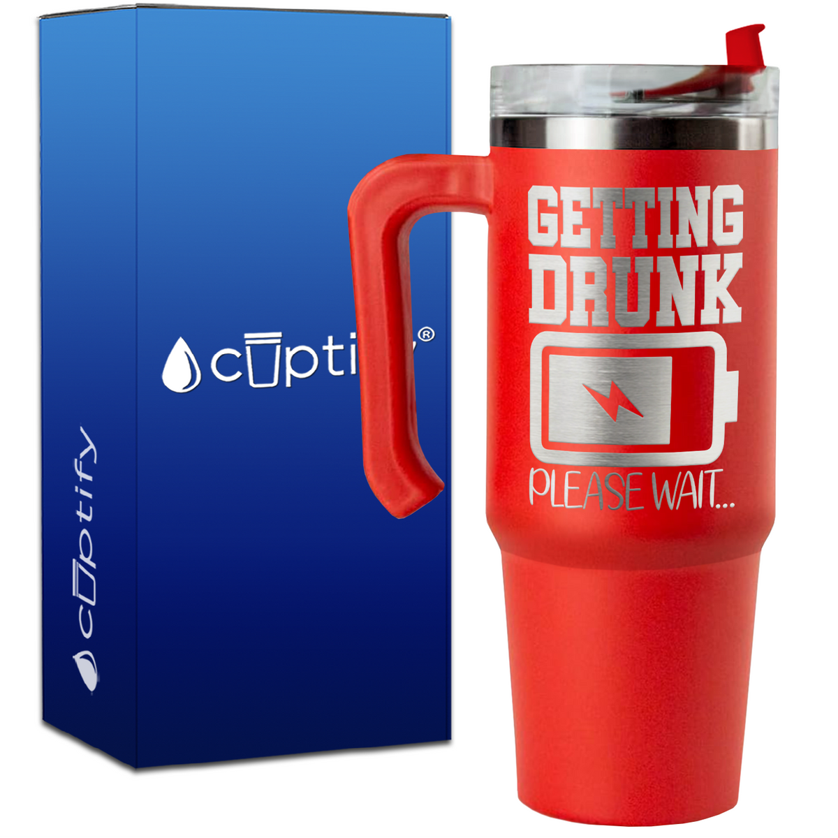Getting Drunk Please Wait on 30oz Drinking Travel Mug