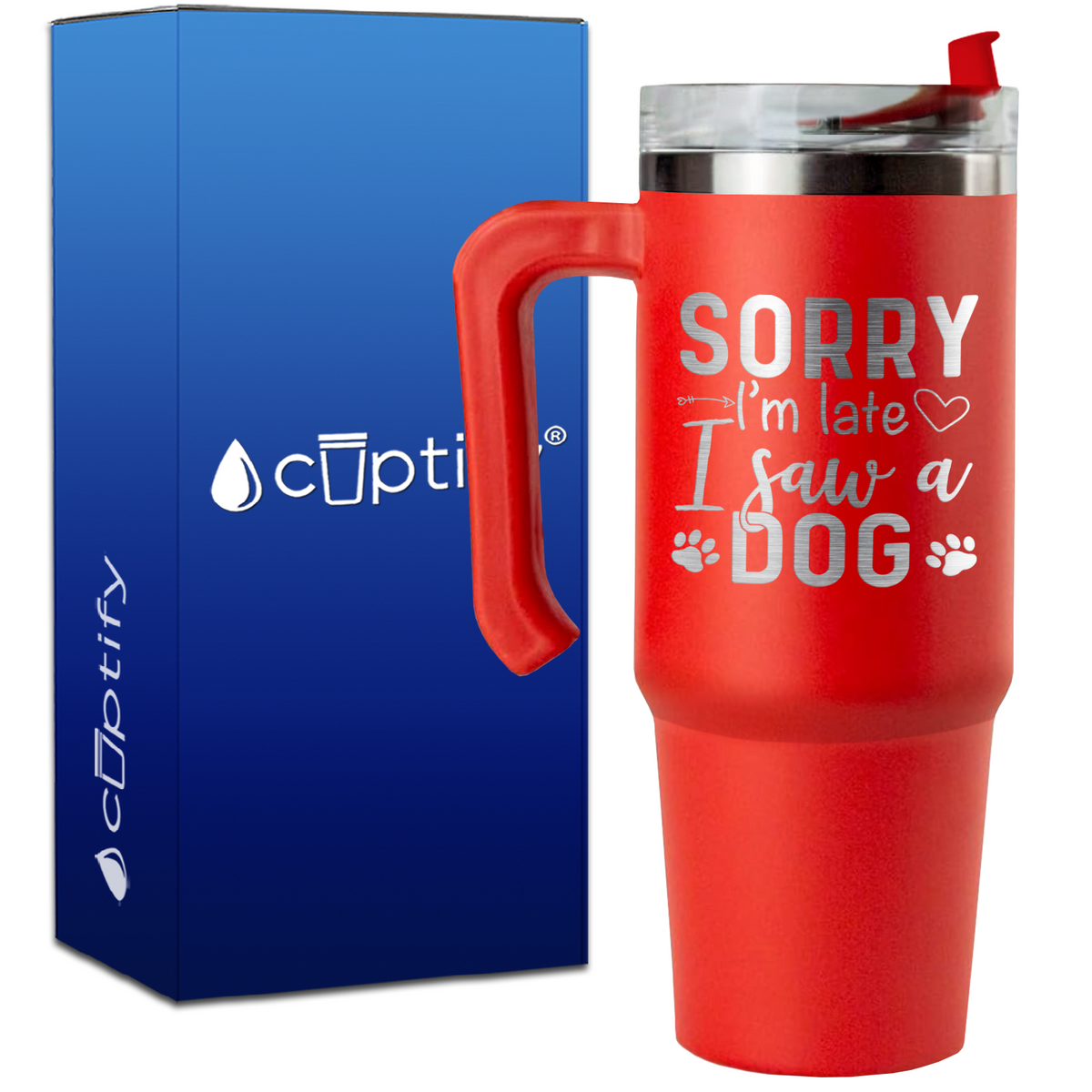 Sorry I'm Late I saw a Dog on 30oz Travel Mug