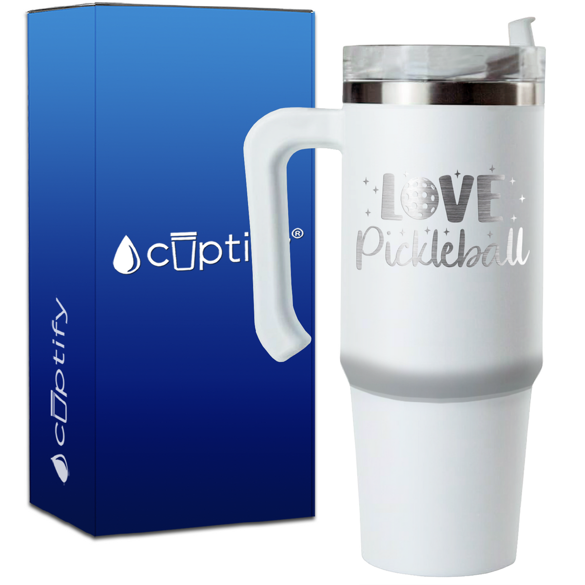 Pickleball Love on 30oz Pickleball Travel Mug