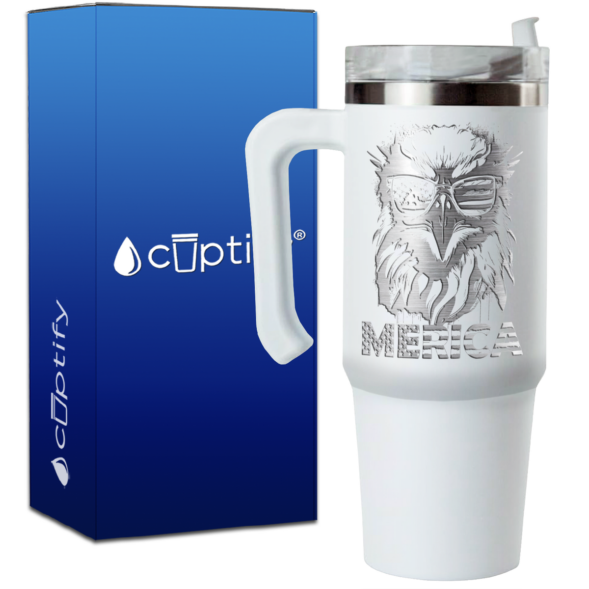 Merica Eagle on 30oz 4th of July Travel Mug