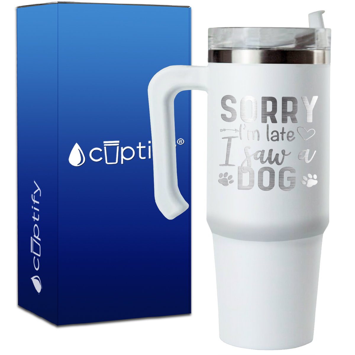 Sorry I'm Late I saw a Dog on 30oz Travel Mug