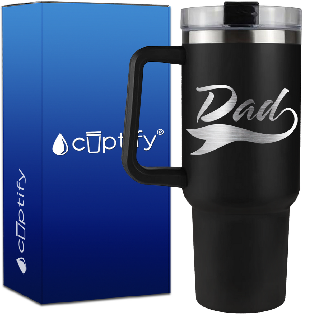 Dad Swoosh on 40oz Dad Traveler Mug