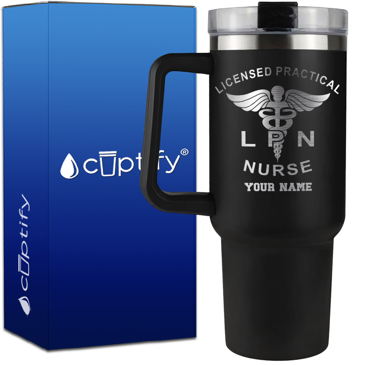Personalized LPN Licensed Practical Nurse on 40oz Medical Traveler Mug
