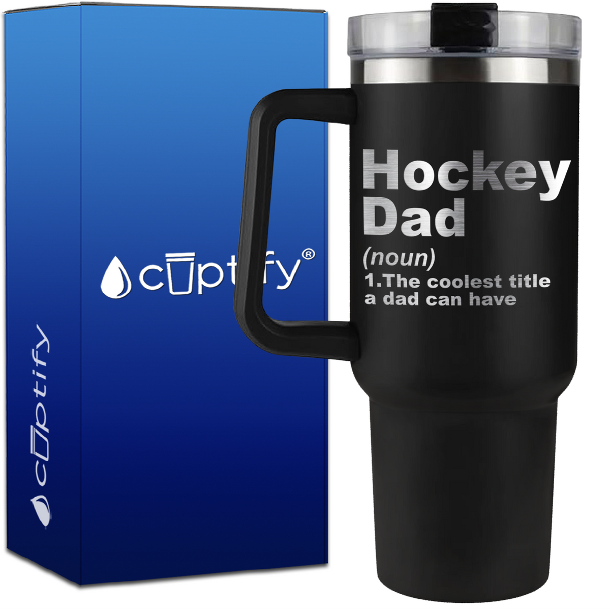 Hockey Dad Definition on 40oz Hockey Traveler Mug