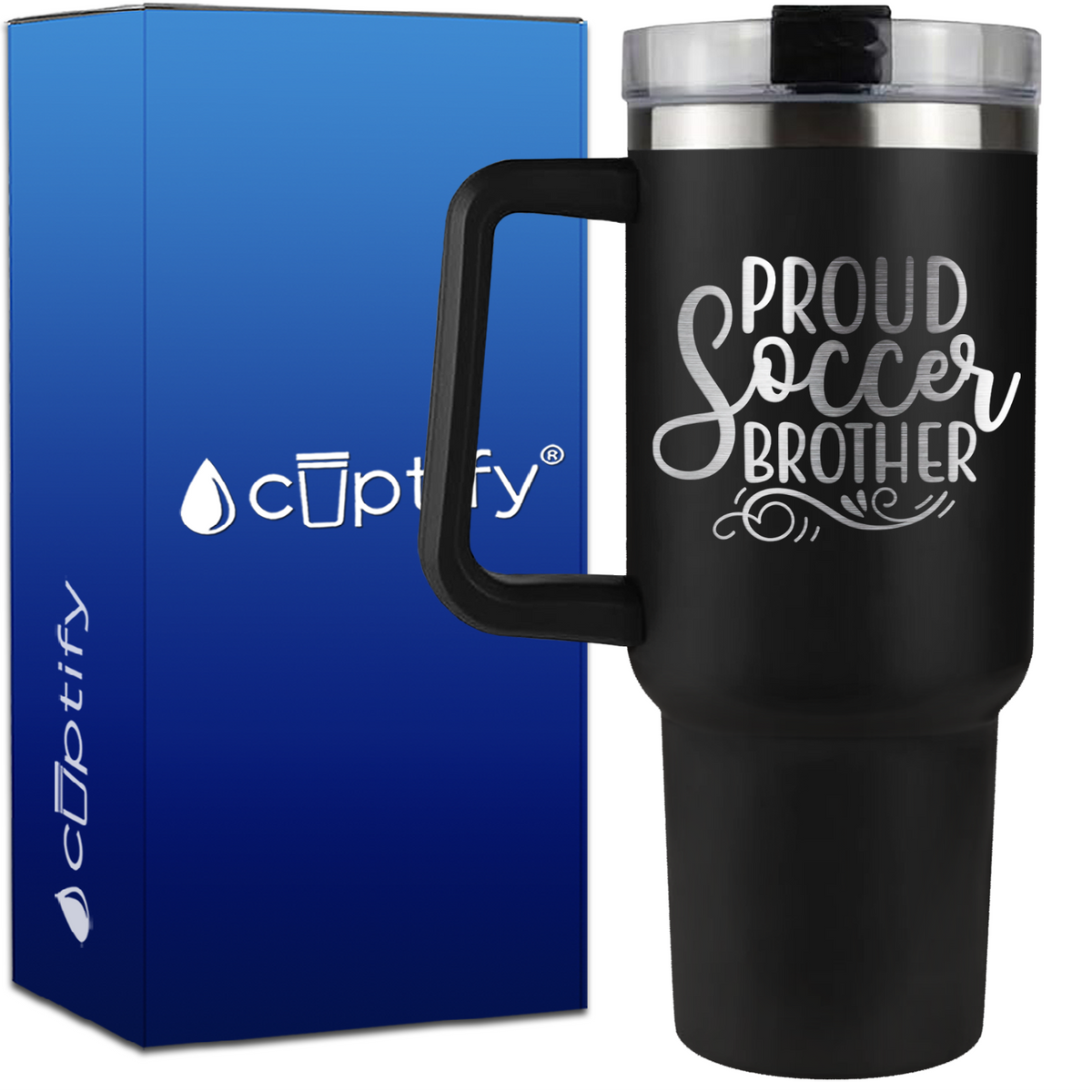 Proud Soccer Brother on 40oz Soccer Traveler Mug