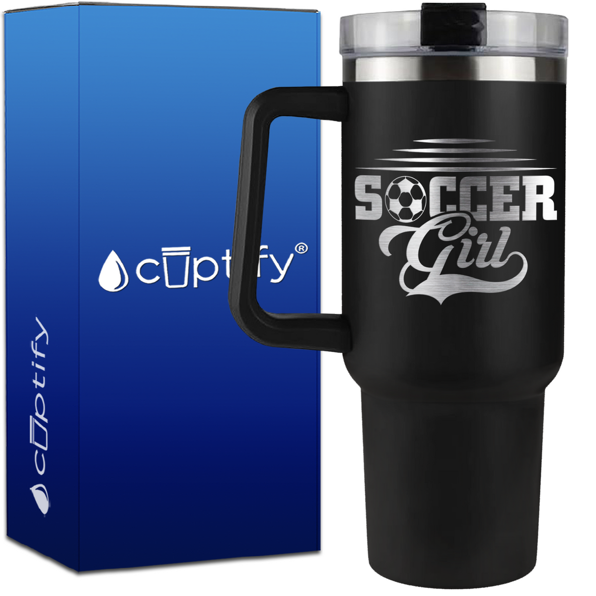 Soccer Girl on 40oz Soccer Traveler Mug