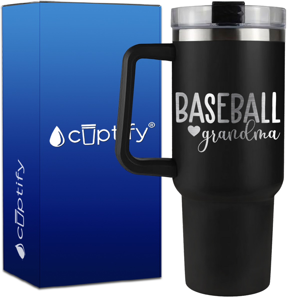 Baseball Grandma on 40oz Baseball Traveler Mug
