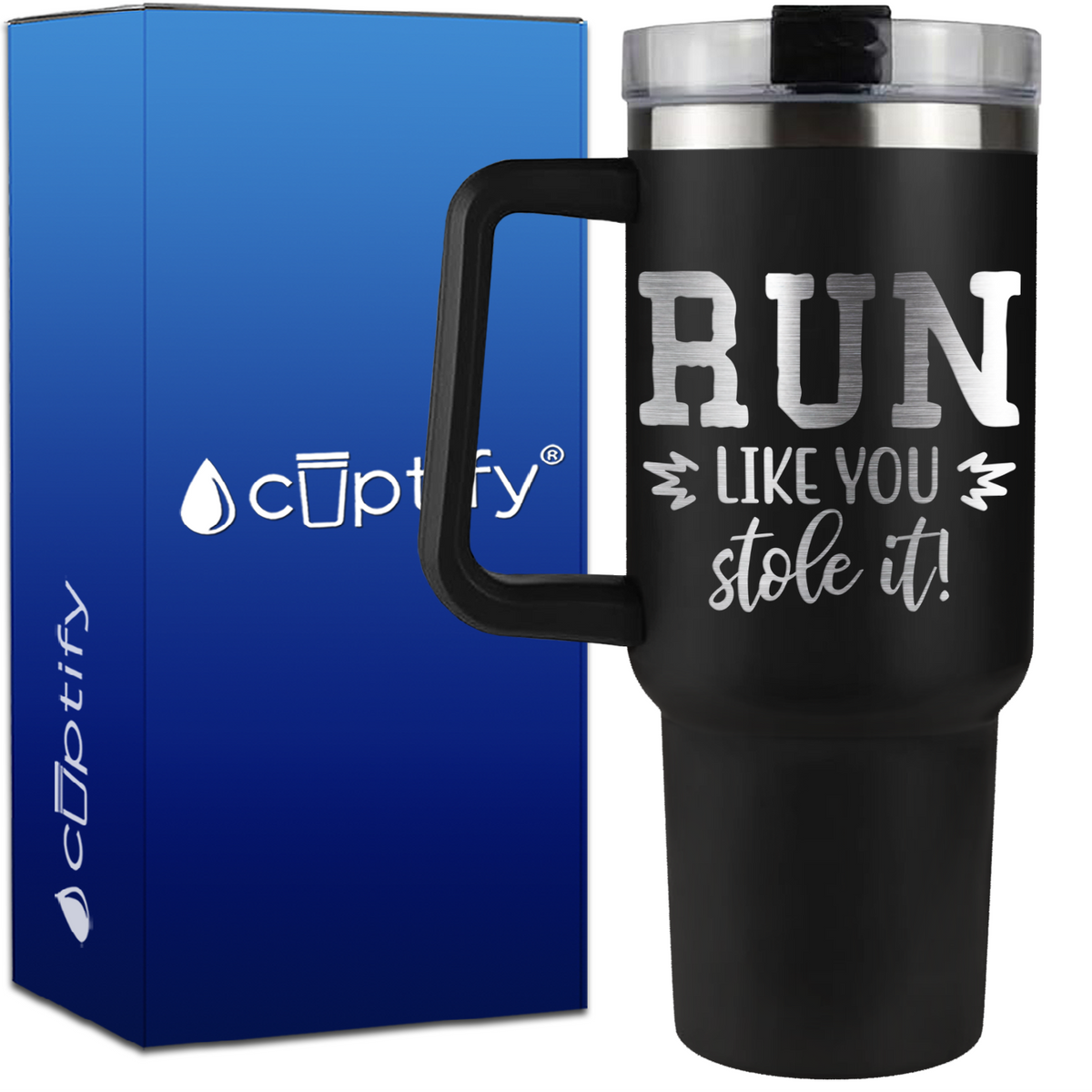 Run Like You Stole It on 40oz Baseball Traveler Mug