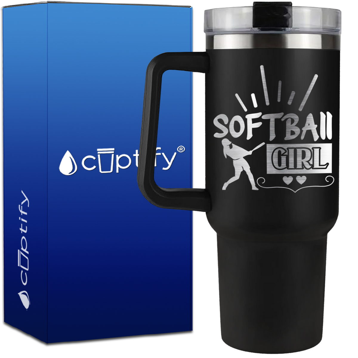 Softball Girl on 40oz Softball Traveler Mug