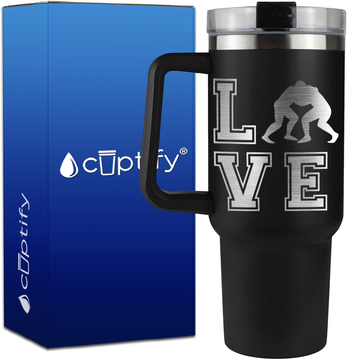 Love Wrestlers on 40oz Wrestling Traveler Mug