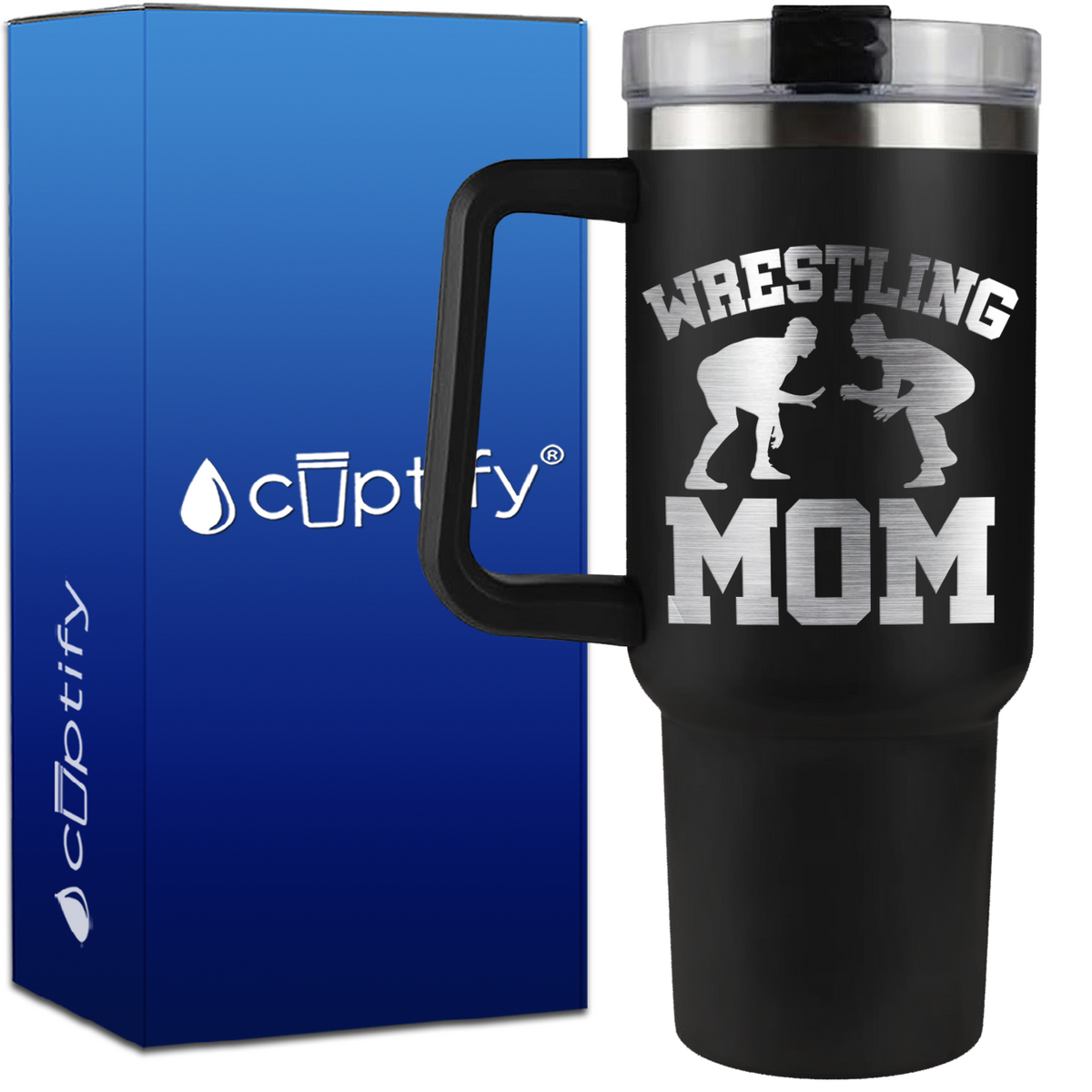 Wrestling Mom on 40oz Wrestling Traveler Mug