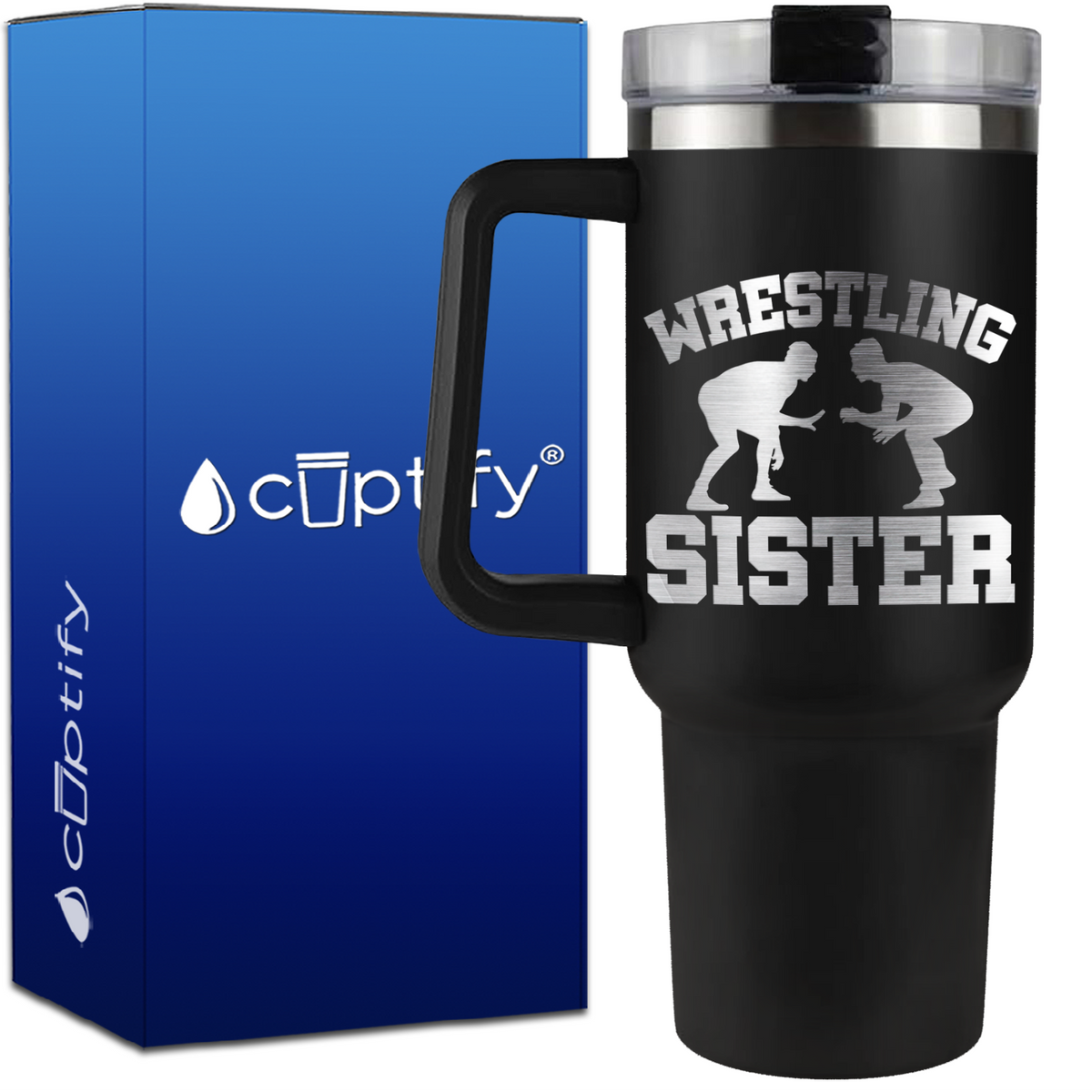 Wrestling Sister on 40oz Wrestling Traveler Mug