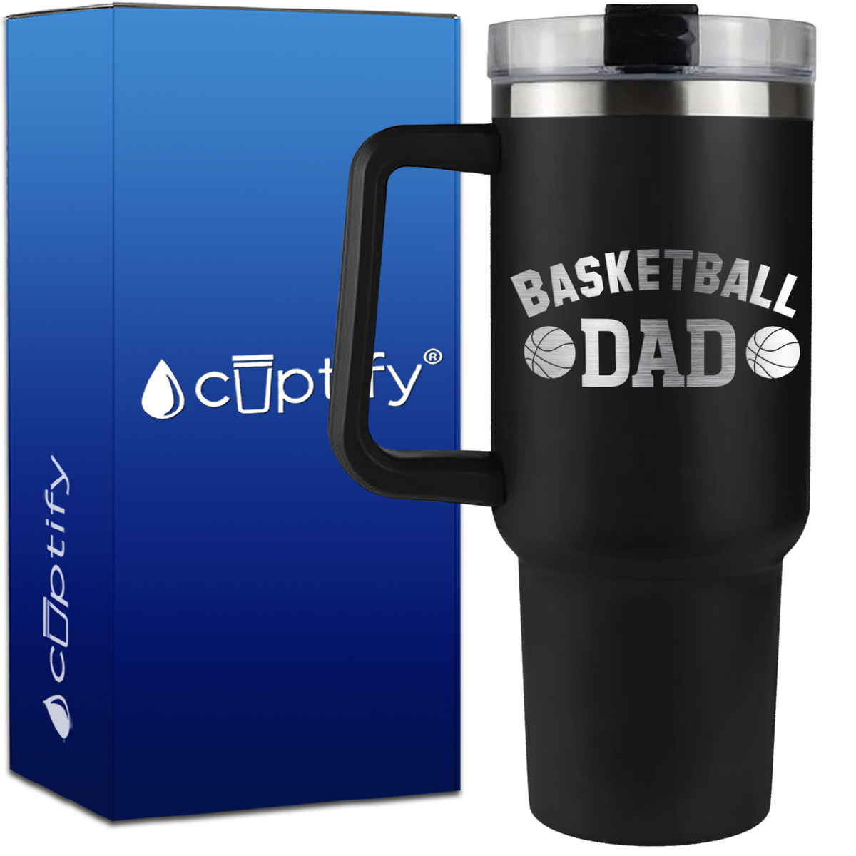 Basketball Dad on 40oz Basketball Traveler Mug