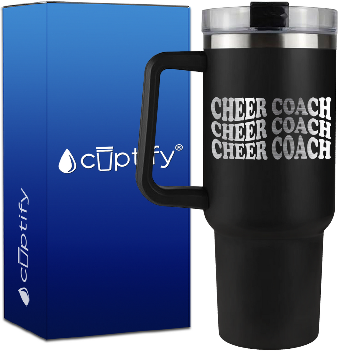 Cheer Coach x3 on 40oz Cheer Traveler Mug