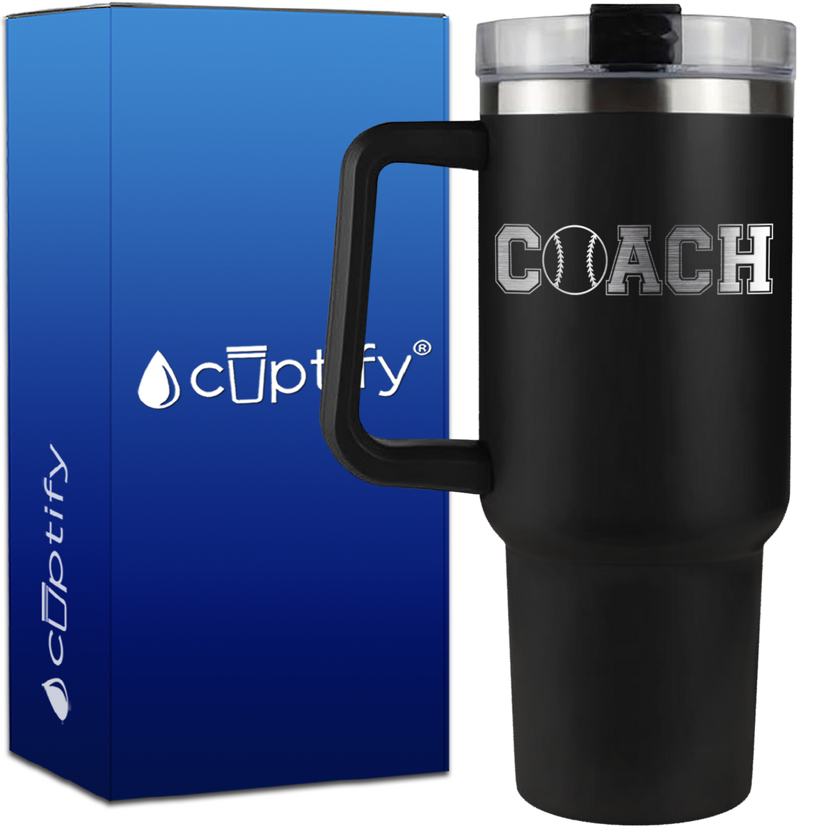 Coach Baseball on 40oz Coach Traveler Mug