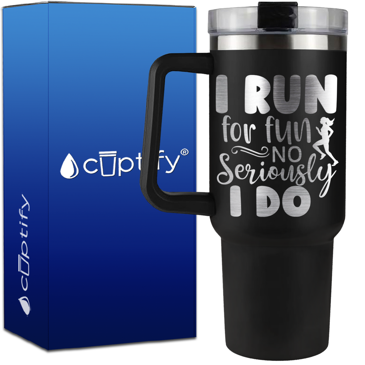 I Run for Fun No Seriously I Do on 40oz Running Traveler Mug