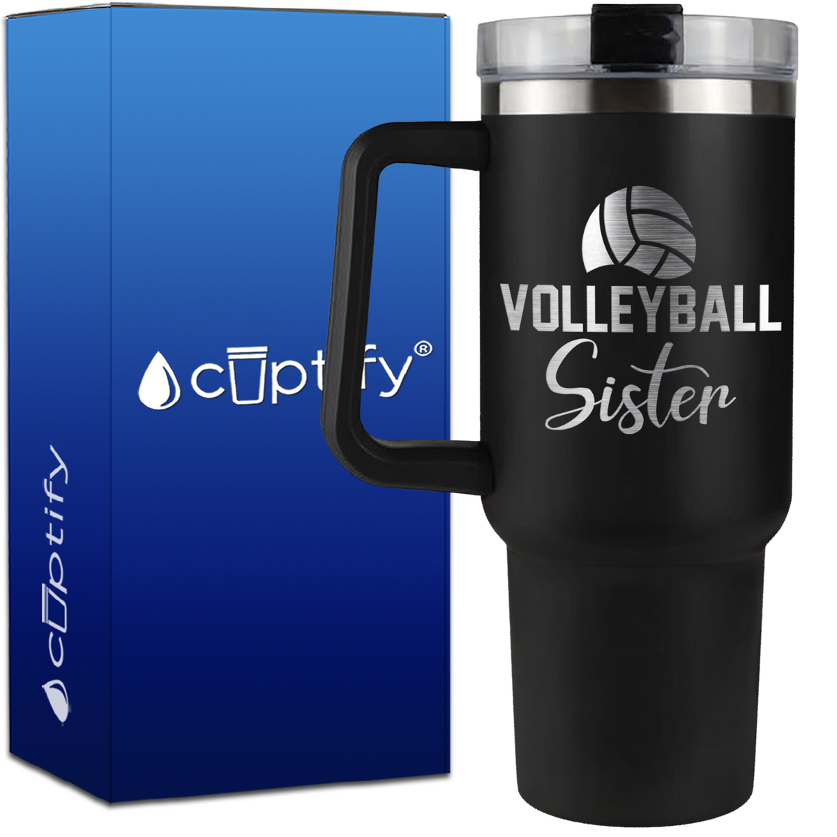 Volleyball Sister on 40oz Volleyball Traveler Mug