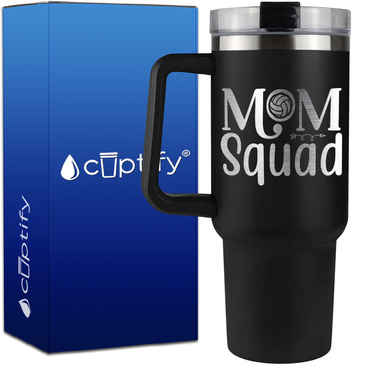Volleyball Mom Squad on 40oz Volleyball Traveler Mug