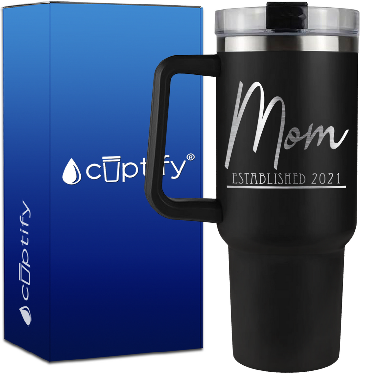Mom Established on 40oz Mom Traveler Mug