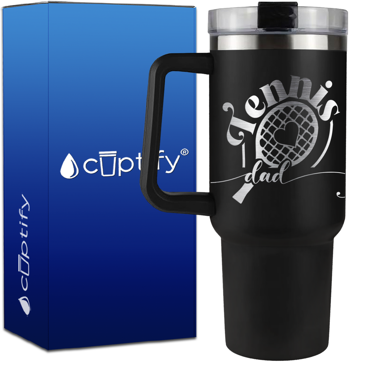 Tennis Racket Dad on 40oz Tennis Traveler Mug