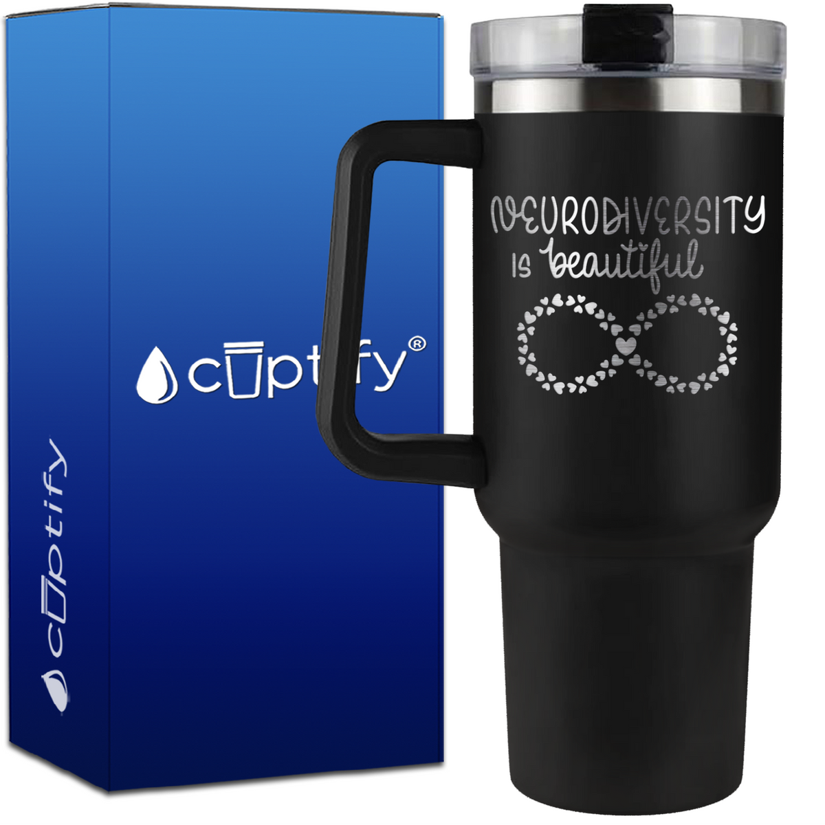 Neurodiversity is Beautiful on 40oz Autism Traveler Mug