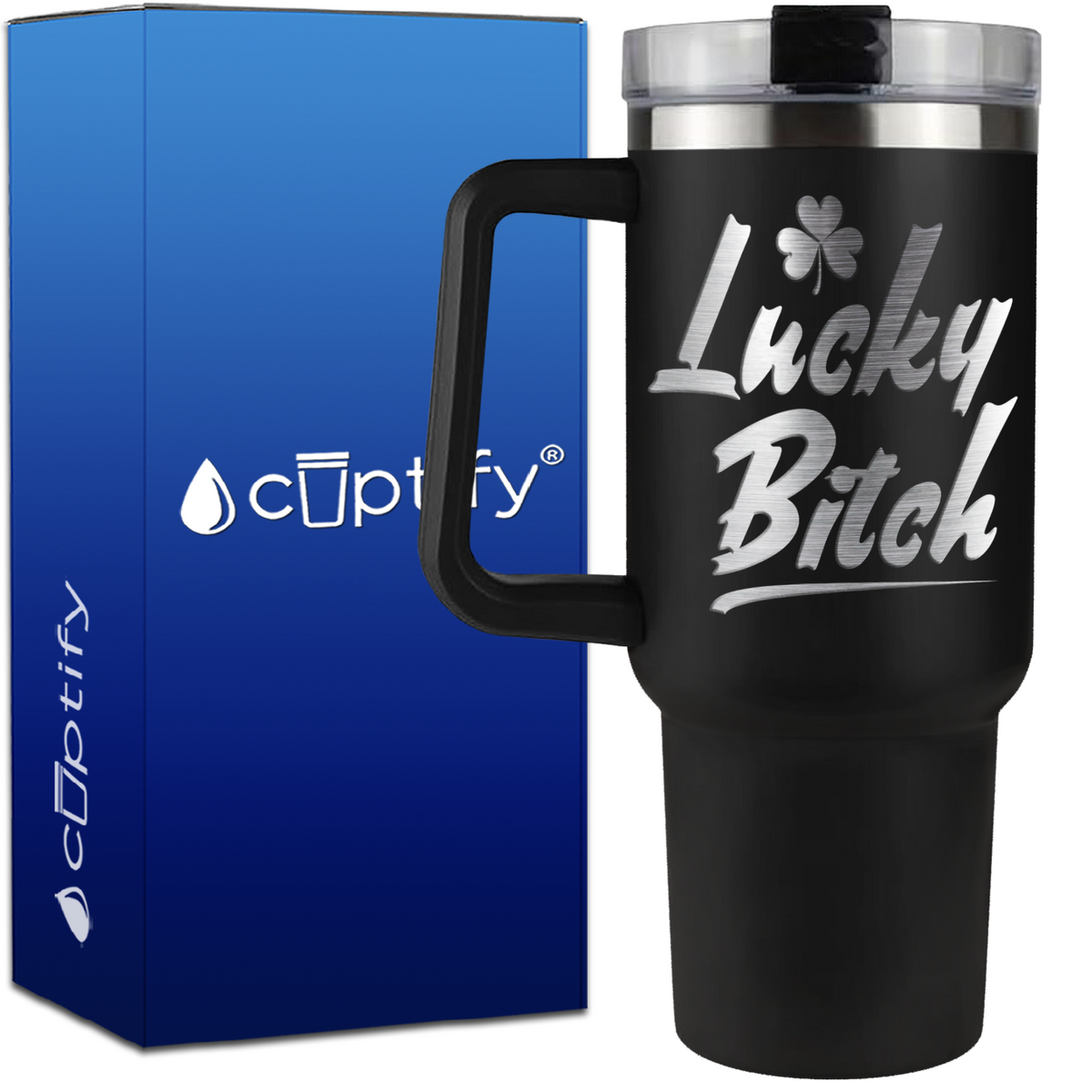 Lucky Bitch on 40oz Traveler Mug