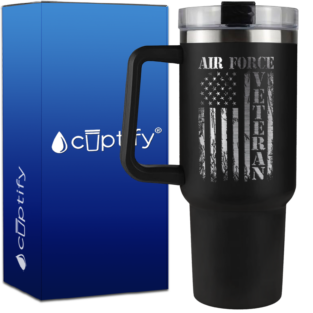 Air Force Veteran on 40oz Traveler Mug