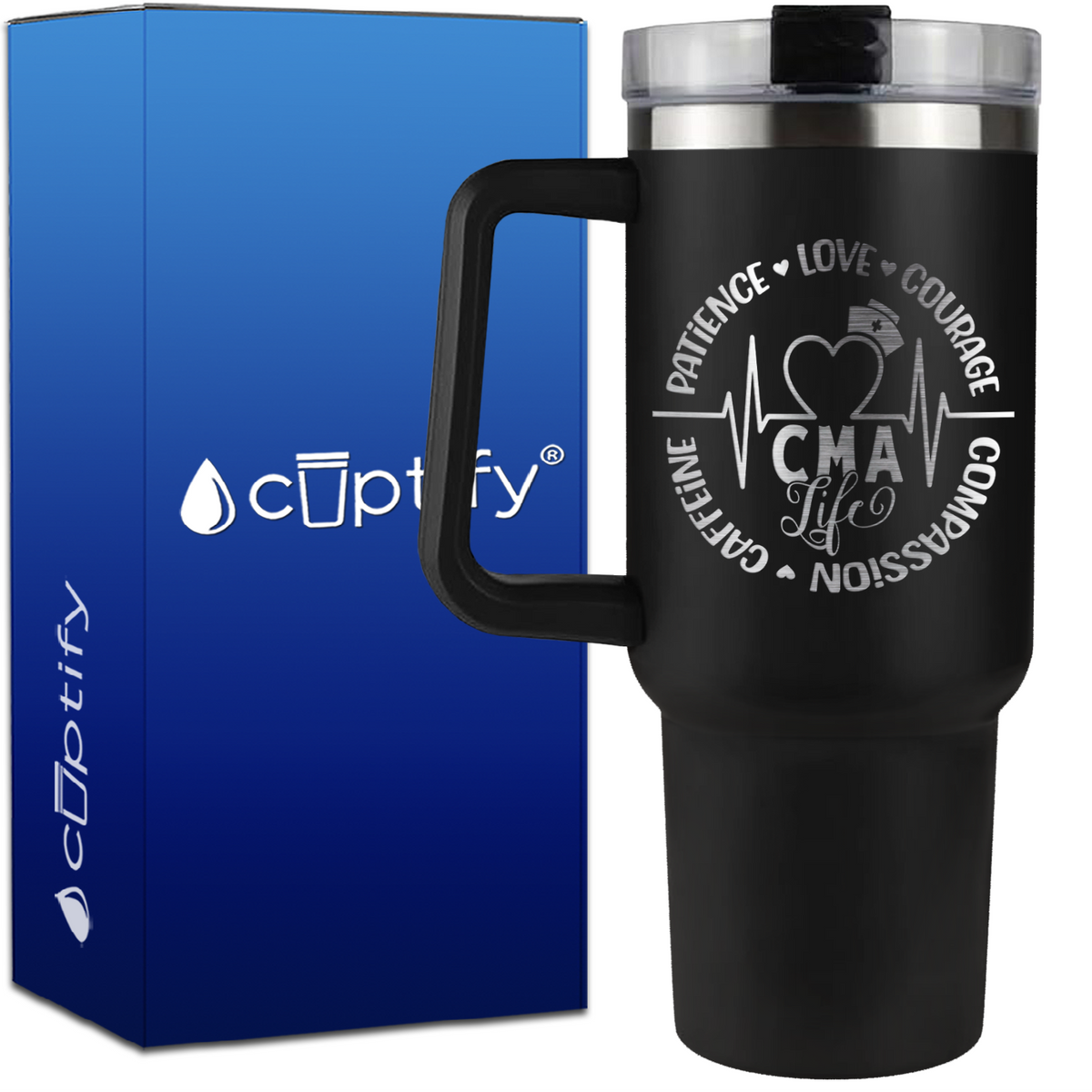 CMA Life Pulse Circle on 40oz CMA Traveler Mug