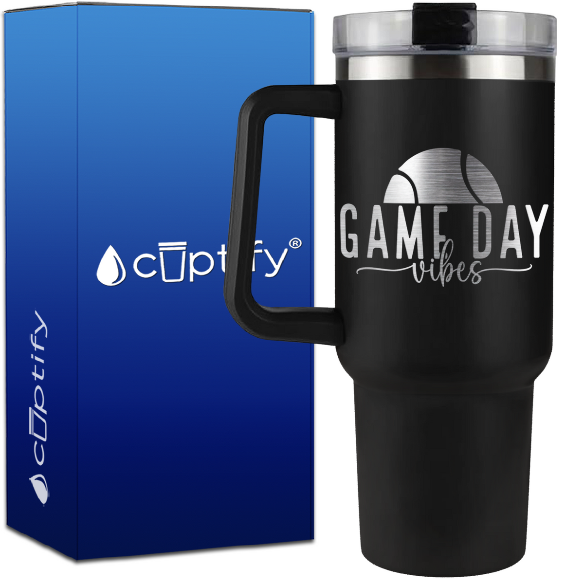 Tennis Game Day Vibes on 40oz Tennis Traveler Mug