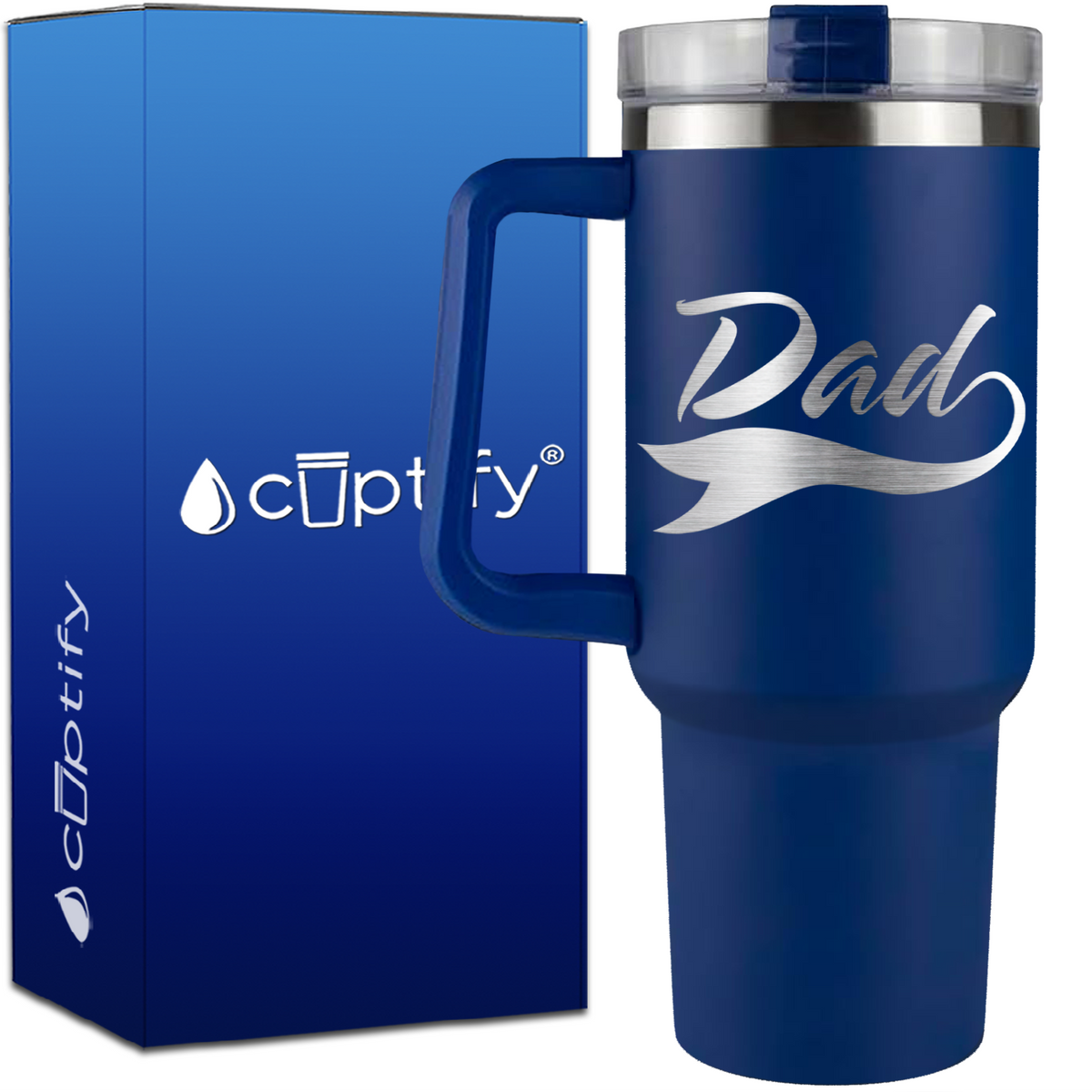 Dad Swoosh on 40oz Dad Traveler Mug