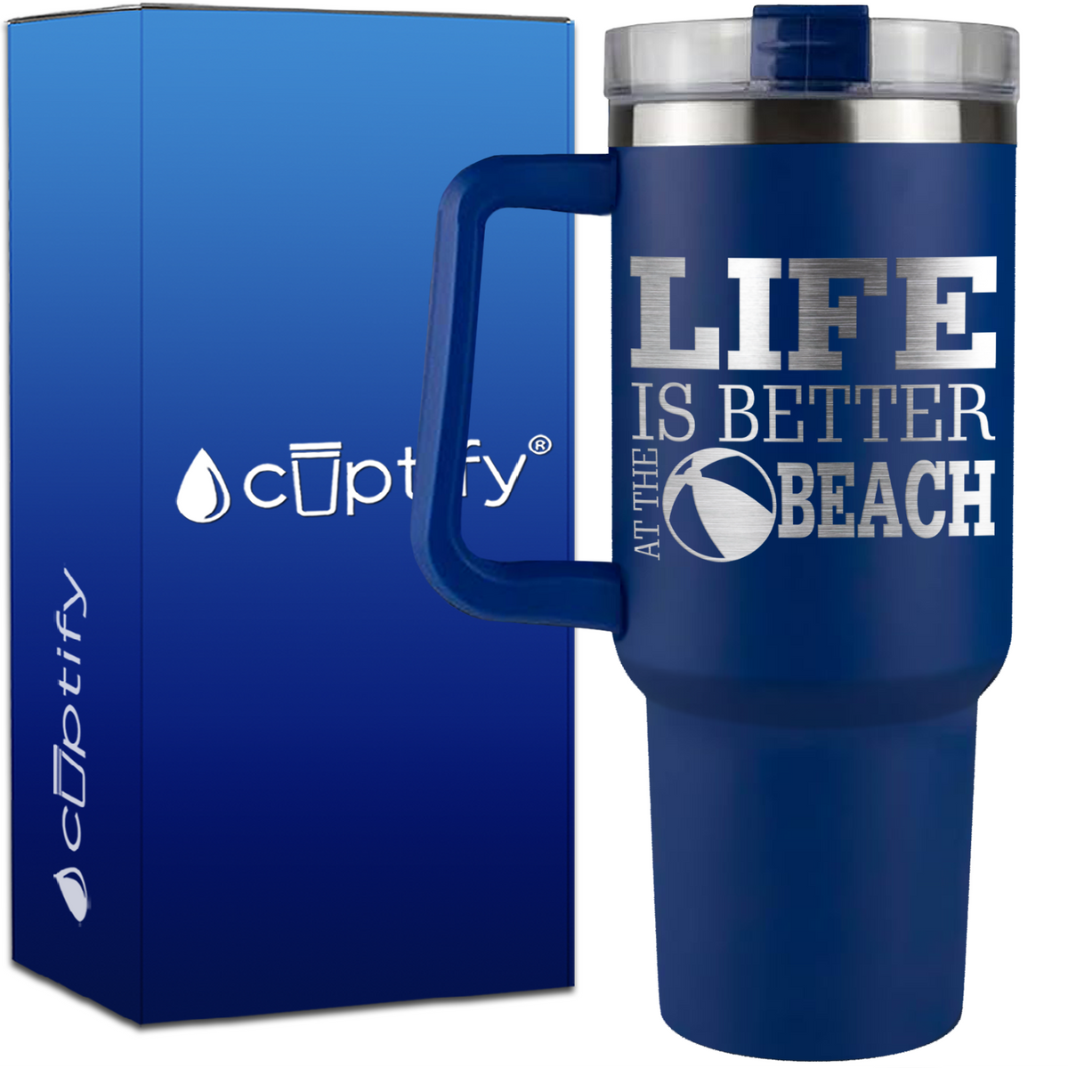 Life is Better at the Beach on 40oz Beach Life Traveler Mug