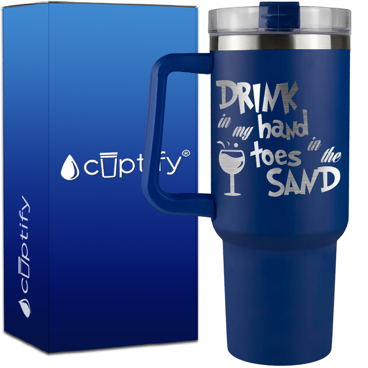 Drink in my Hand Toes in the Sand on 40oz Beach Life Traveler Mug