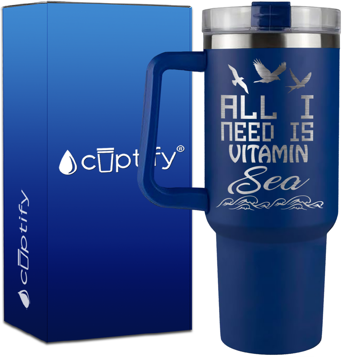 All I Need is Vitamin Sea on 40oz Beach Life Traveler Mug