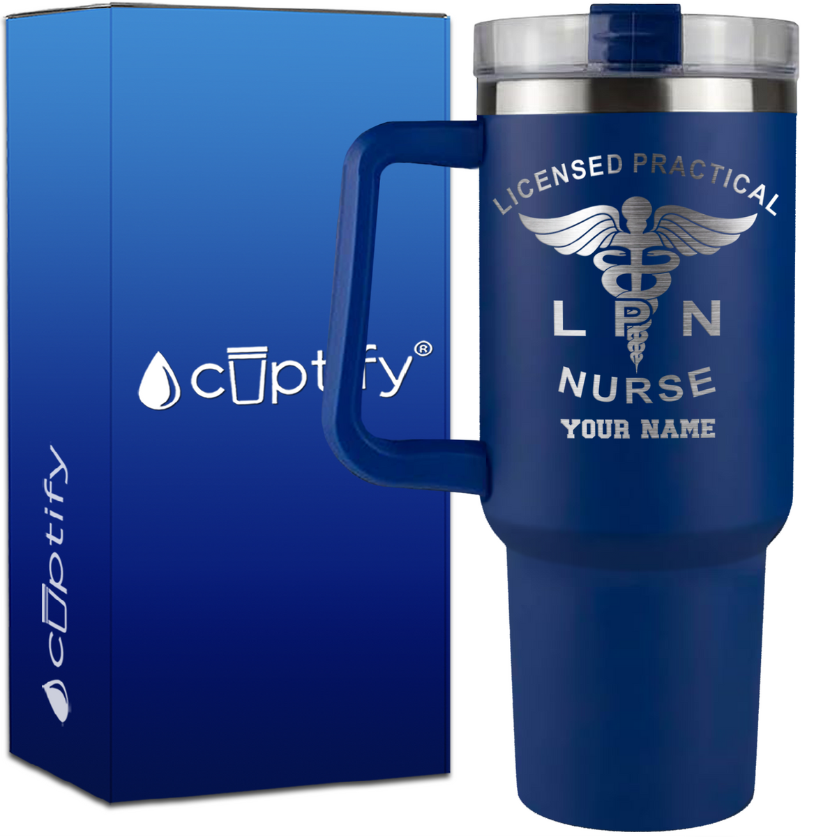 Personalized LPN Licensed Practical Nurse on 40oz Medical Traveler Mug