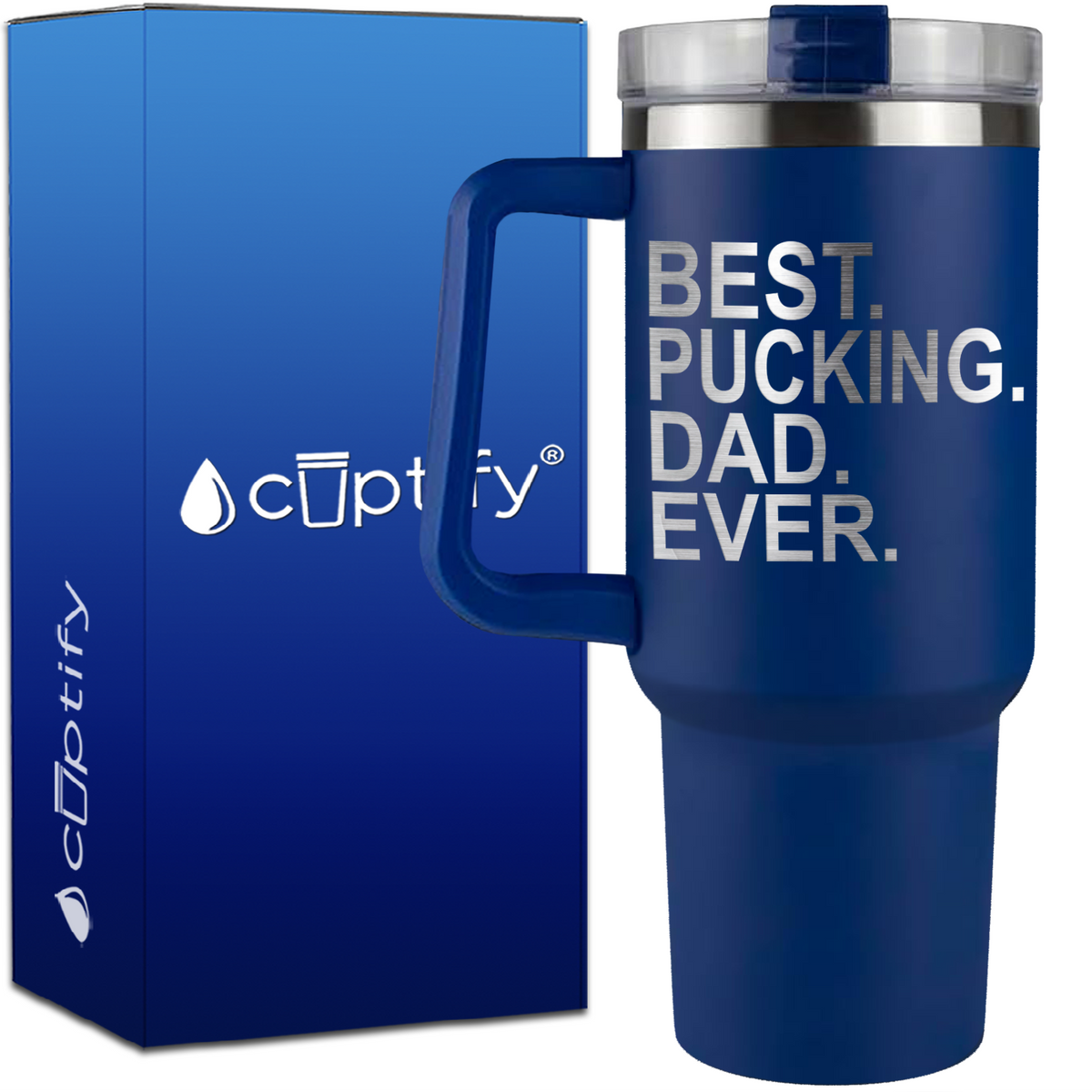 Best Pucking Dad Ever on 40oz Hockey Traveler Mug