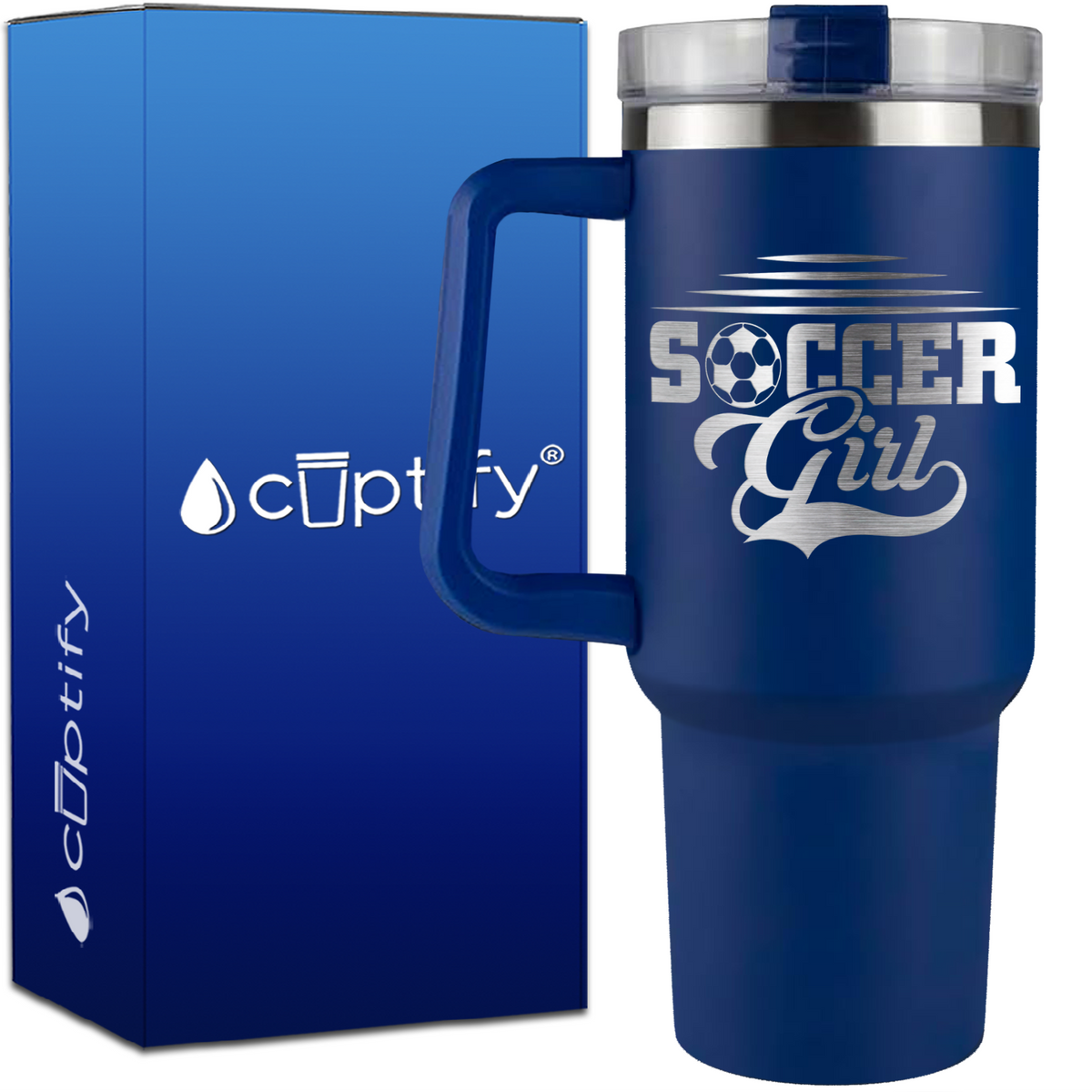 Soccer Girl on 40oz Soccer Traveler Mug