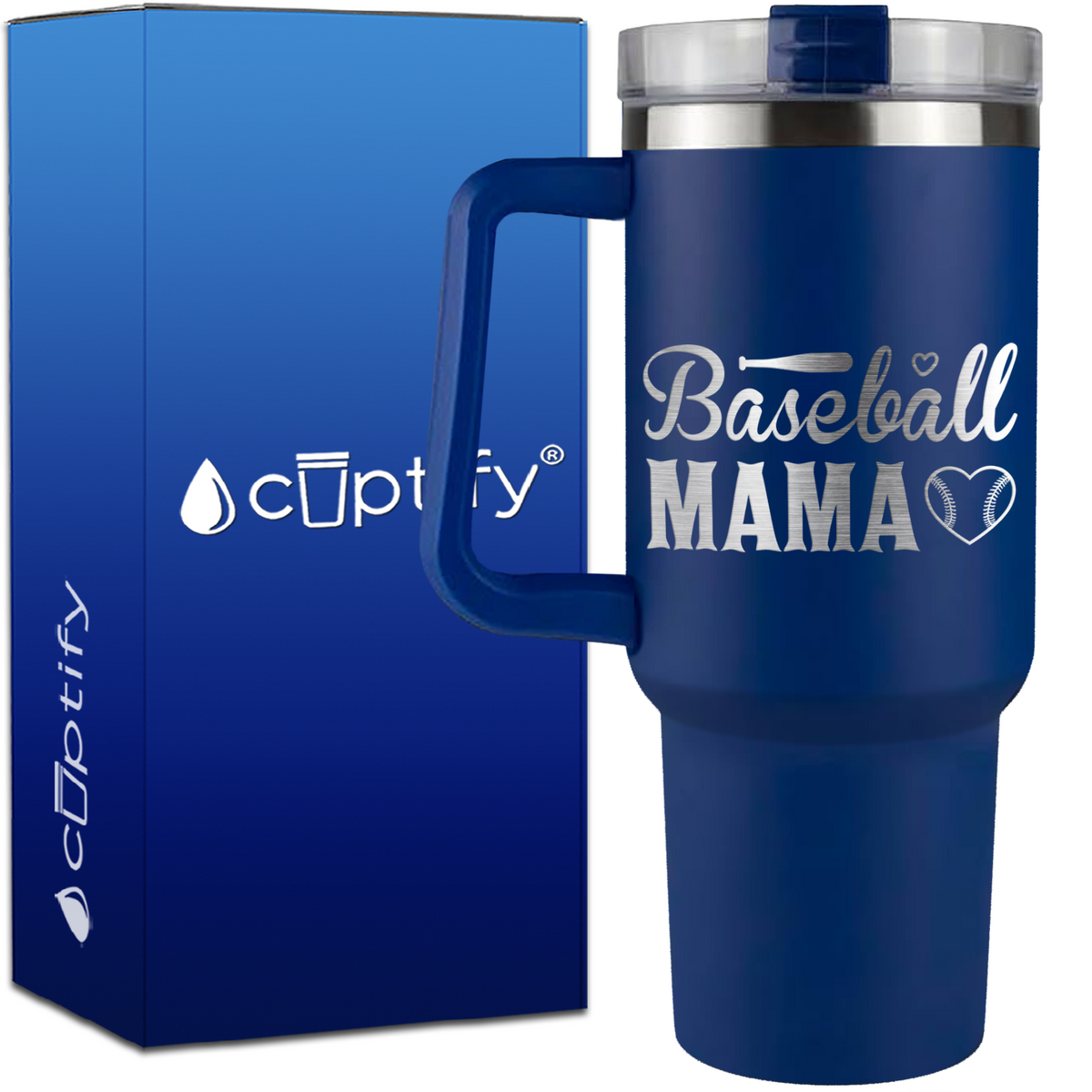Baseball Mama on 40oz Baseball Traveler Mug