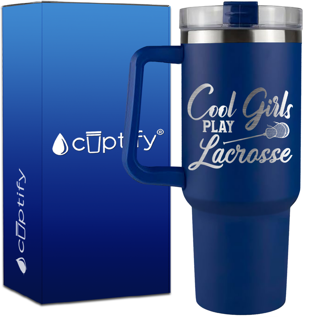 Cool Girls Play Lacrosse on 40oz Lacrosse Traveler Mug