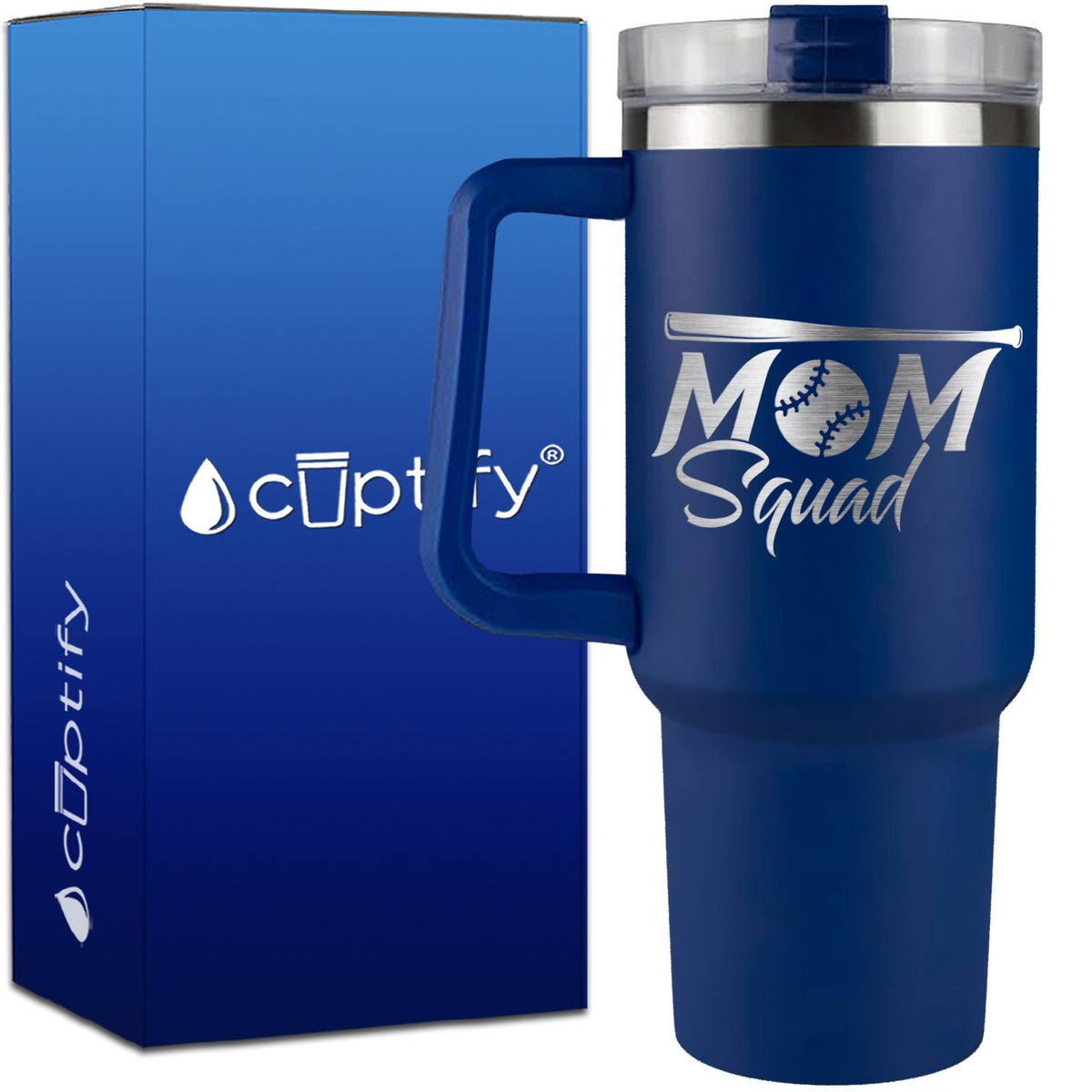 Mom Squad Softball on 40oz Softball Traveler Mug