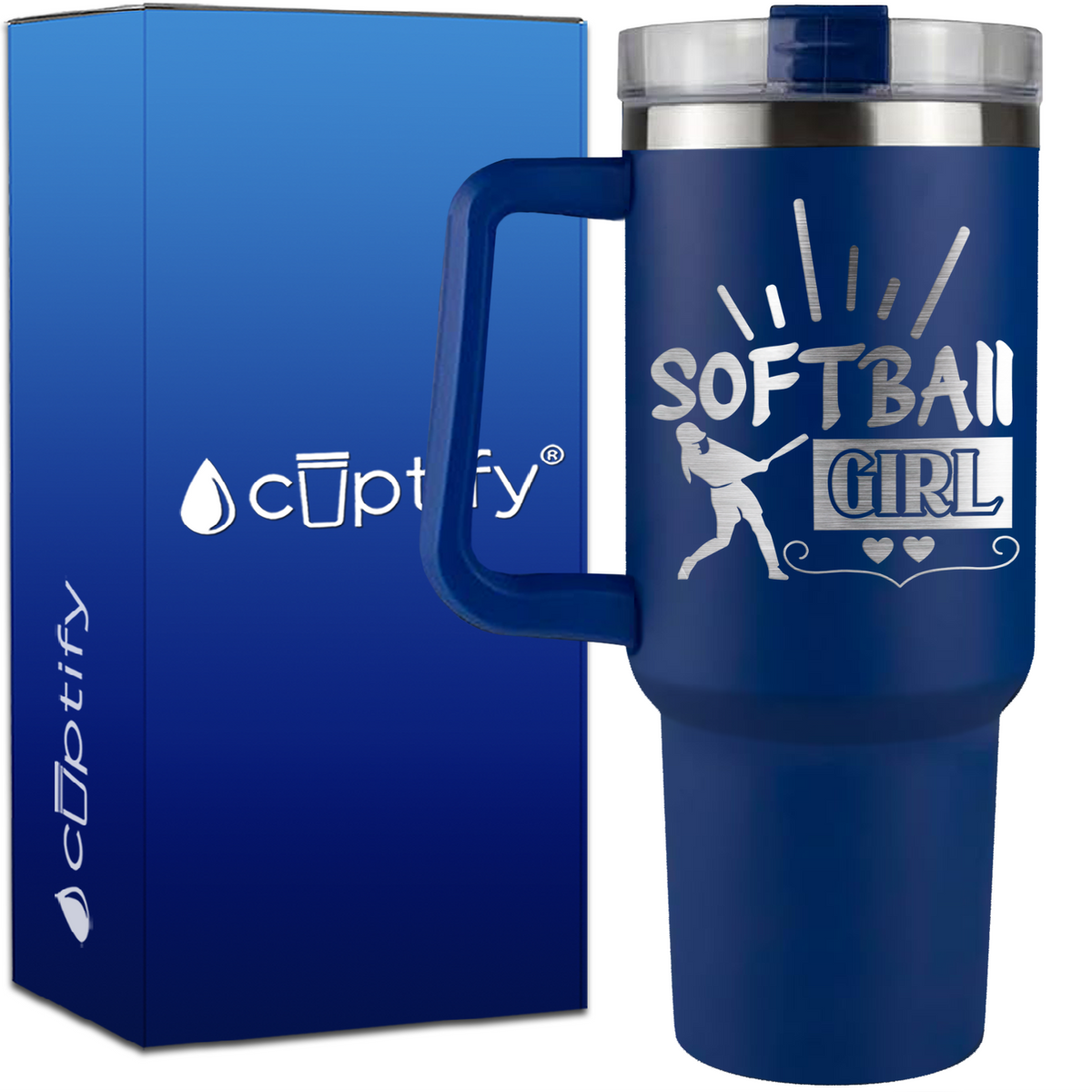Softball Girl on 40oz Softball Traveler Mug