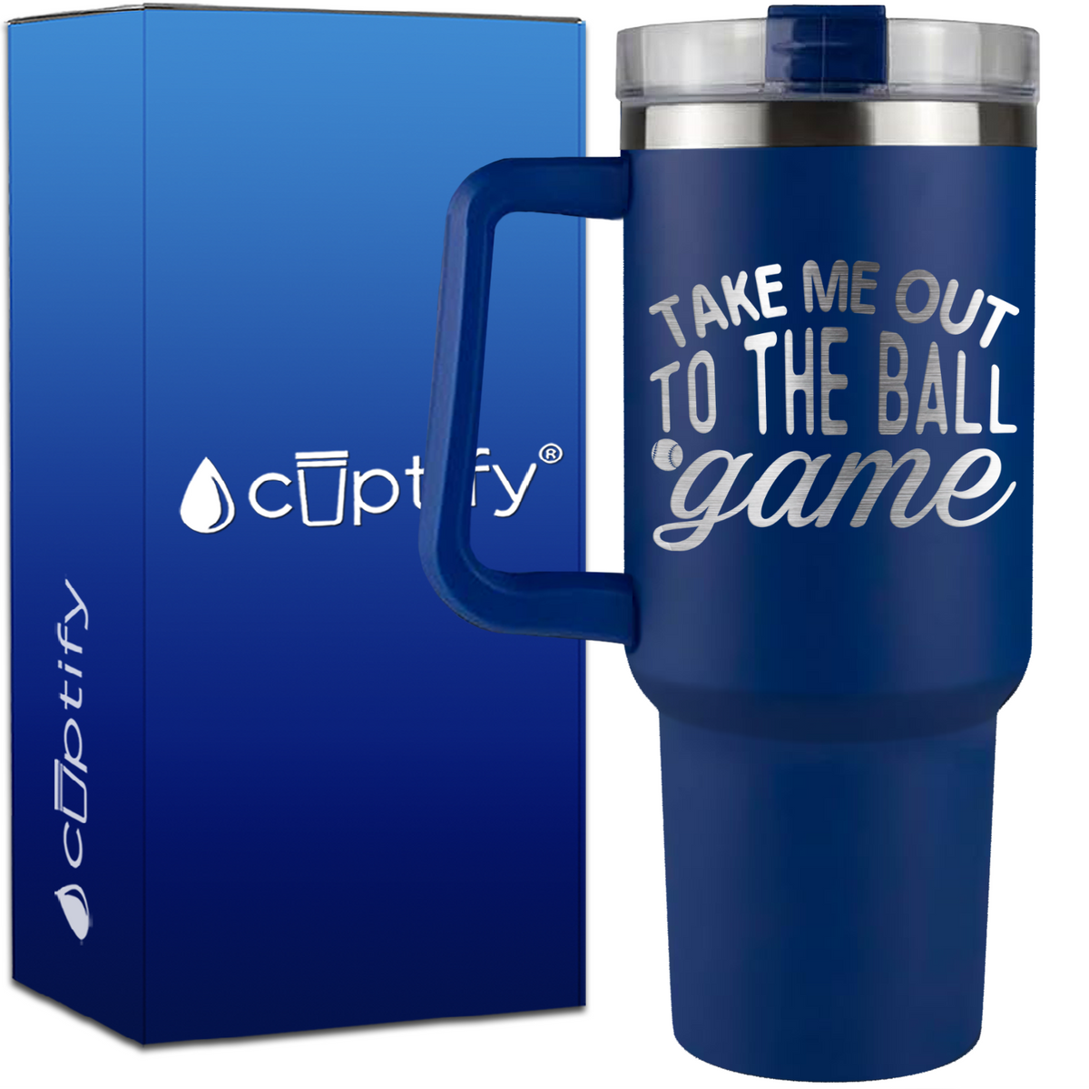 Take Me Out to the Ball Game on 40oz Softball Traveler Mug