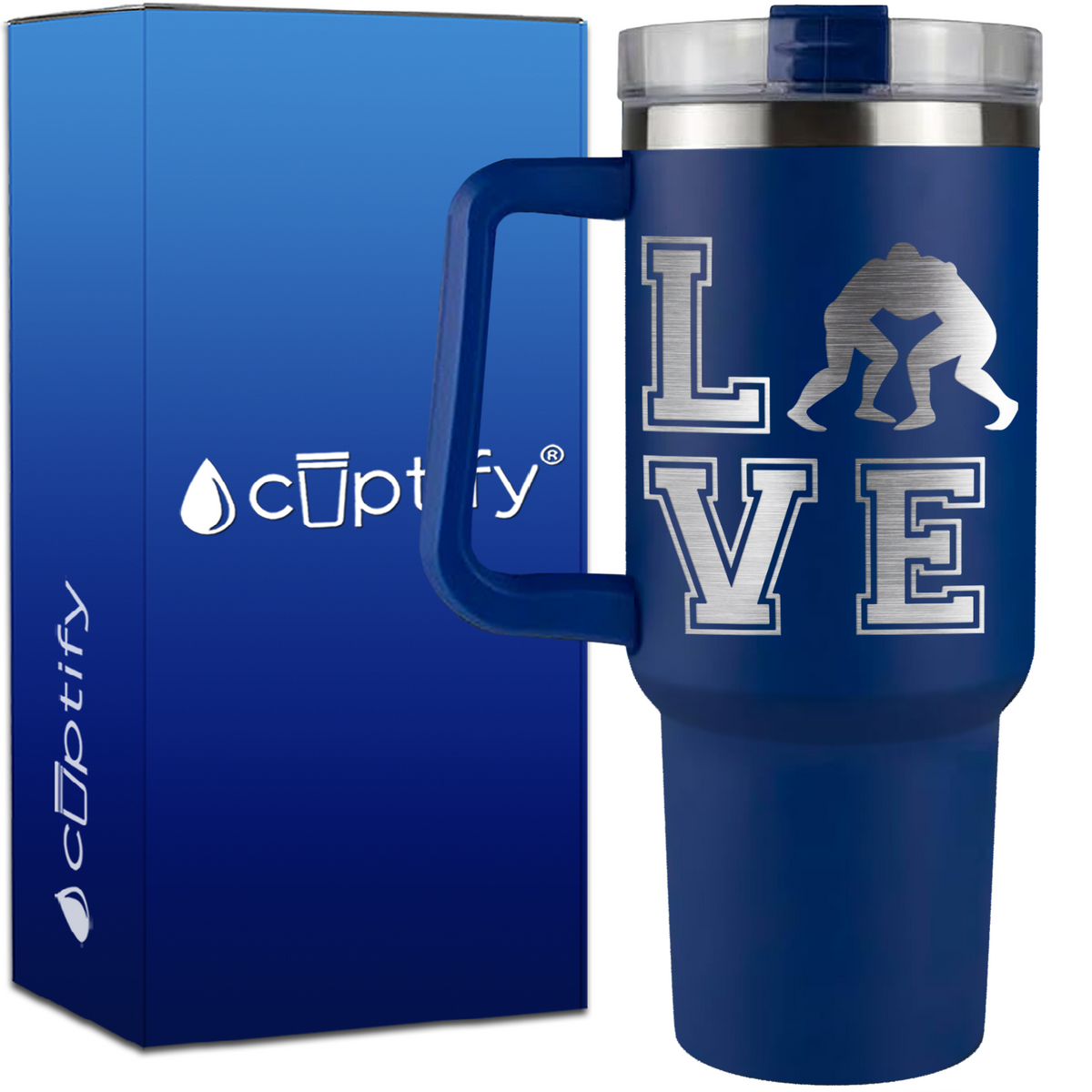 Love Wrestlers on 40oz Wrestling Traveler Mug